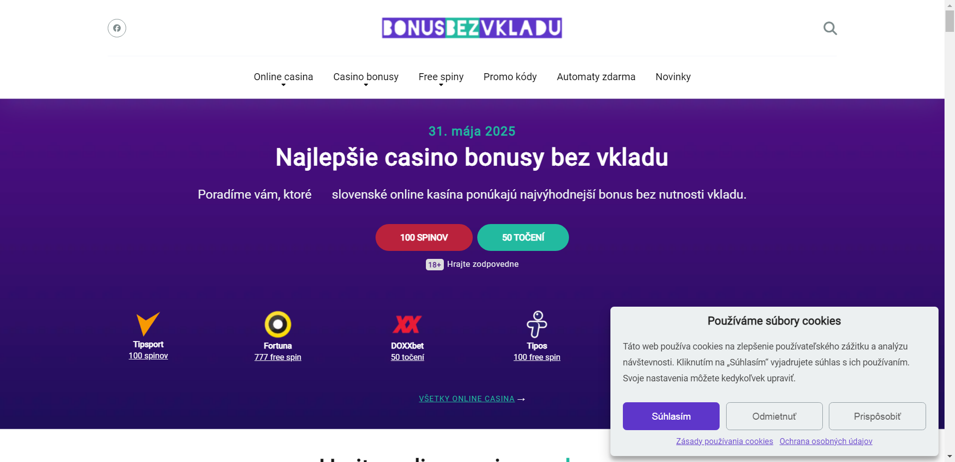 bonus bez vkladu 2025